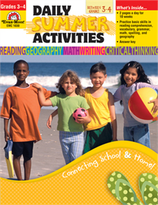 Daily Summer Activities: Moving from 3rd to 4th Grade, Grades 3-4 - Activity Book